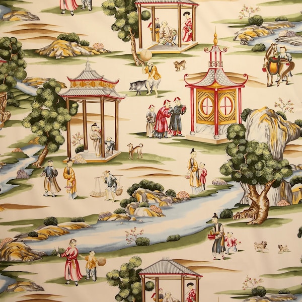 Chinoiserie Fabric by the Yard Etsy