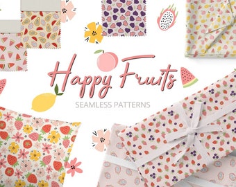 Fruit Collection Fabric - Fruit Fabric Printed Handmade Designer Printed Cotton Fabric By The Yard