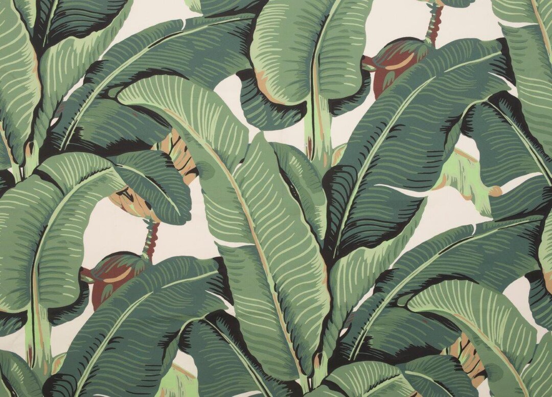 Banana Leaf Fabric Tropical Leaf Printed Handmade Designer Printed
