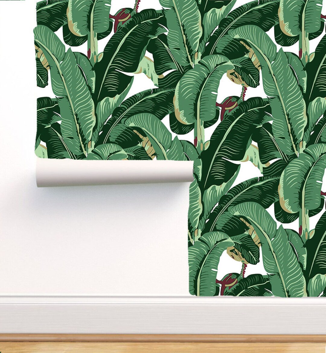 Banana Leaf Printed Wallpaper ,peel and Stick, Wall Decoration