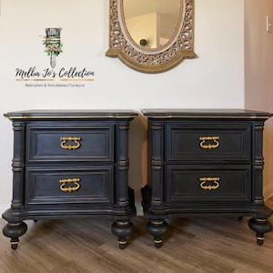 SOLD* Don&#39;t  Purchase! 2 Stunning Nightstands, Bedroom Furniture, Black Furniture, Black Nightstands