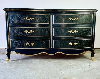 French Provincial Dresser, Antique Furniture, Bedroom Furniture, Bathroom Vanity, Black Dresser, Kitchen Island, Closet Storage ,TV Console