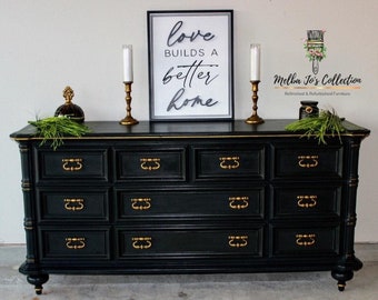 SOLD* Don't Purchase! Stunning Black Dresser, Bedroom Furniture, Bath Vanity Sink, Kitchen Island, Dresser,Office Furniture