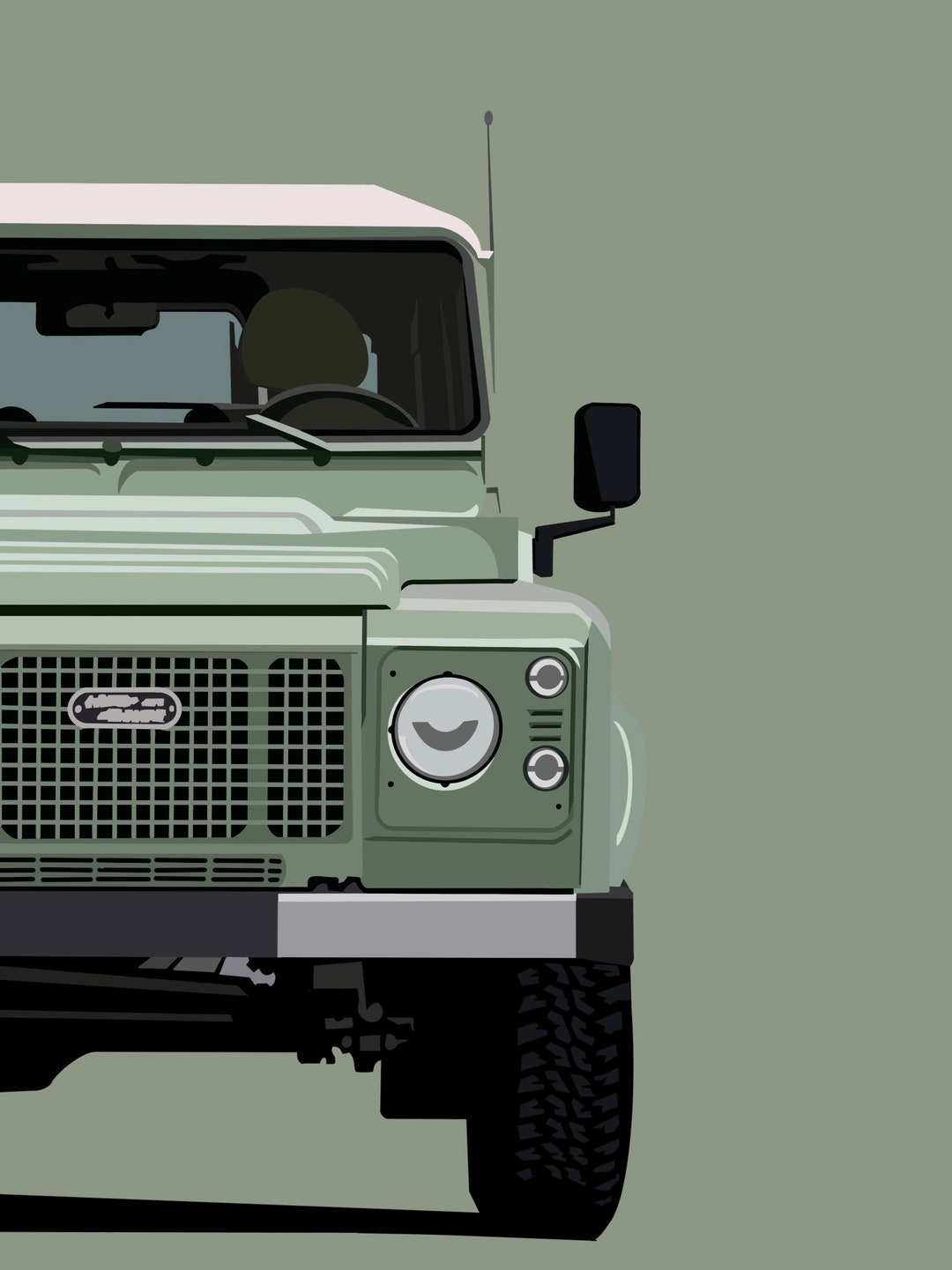Hand Drawn Land Rover Defender Print - Etsy UK