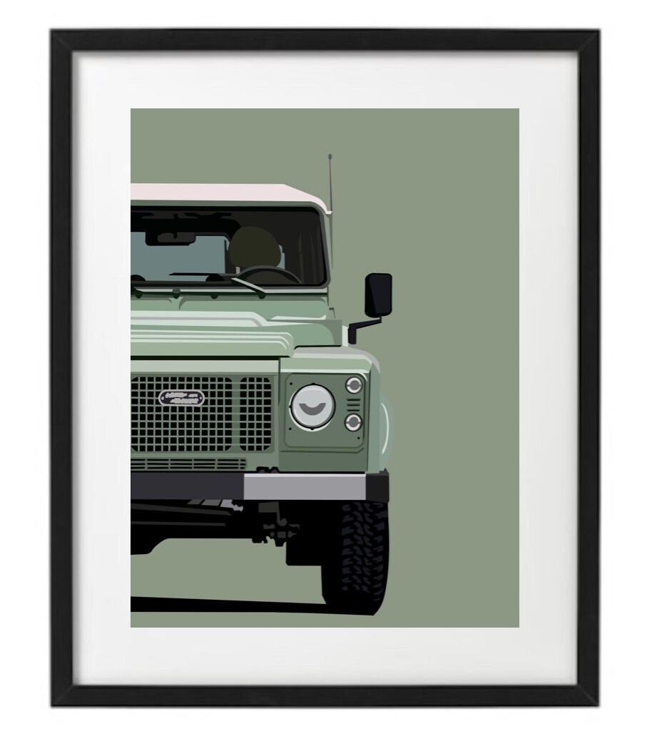 Hand Drawn Land Rover Defender Print - Etsy UK