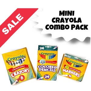 Printable 1:12 Crayola School Supplies/Office Supplies pack-Doll Toys -DIY instant download - Dolls - Mini / Miniature Toy Accessories