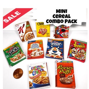 Printable 1:6 Breakfast Cereal pack - Doll Toys - DIY instant download - Dolls - Mini / Miniature Toy Accessories