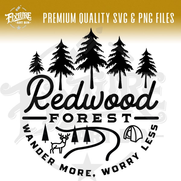Redwood SVG, Redwood Hiking SVG, Redwood vector clip art, Redwood T-shirt art, Redwood Stock Art, Redwood Tumbler Art, Redwood Sticker