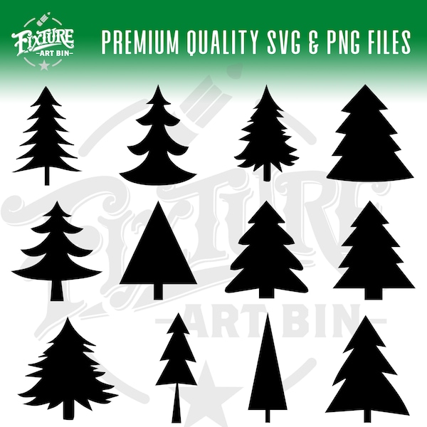 Pine Tree SVG bundle, Pine Tree SVG, Pine Tree PNG, Pine Tree Digital Set, Christmas Tree Cricut File, Cut Files