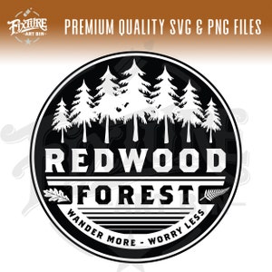 Redwood Forest SVG, Redwood Hiking SVG, Redwood vector clip art, Redwood T-shirt art, Redwood Stock Art, Redwood Tumbler Art