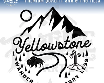 Yellowstone SVG, Yellowstone Hiking SVG, Mountain vector clip art, Yellowstone T-shirt art, Yellowstone cutfile