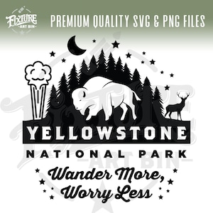 Yellowstone Park SVG, Yellowstone National Park SVG, Yellowstone Vacation, Buffalo clip art, Yellowstone T-shirt art, Yellowstone cutfile
