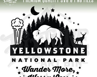 Yellowstone Park SVG, Yellowstone National Park SVG, Yellowstone Vacation, Buffalo clip art, Yellowstone T-shirt art, Yellowstone cutfile