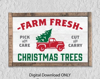 Farm Truck Christmas SVG, Christmas Farm Truck SVG, Xmas Farm Truck Cuttable, Christmas Truck Clip Art, Circuit, Silhouette File