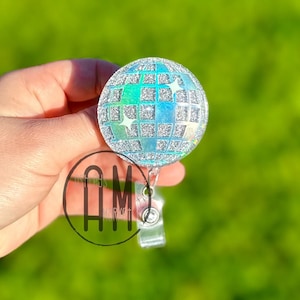 Disco ball badge reel | glittered disco ball | aesthetic badge | disco ball gift | teacher gift | staff badge | nurse badge reel | swiftie