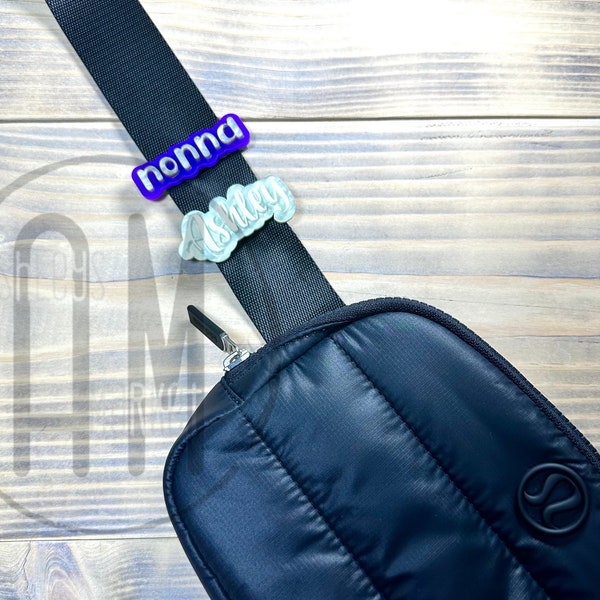 Personalized belt bag charm | belt bag accessories | name belt bag | personalized gift | acrylic charm