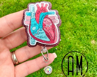 Anatomical Heart badge reel | organ badge |cardiologist cardiology | nurse gift | cardiac nurse | anatomy of heart | cardiac unit