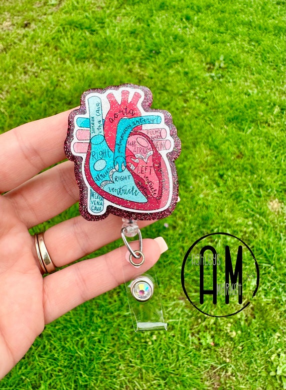 Anatomical Heart badge reel | organ badge |cardiologist cardiology | nurse gift | cardiac nurse | anatomy of heart | cardiac unit