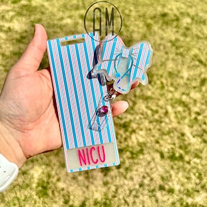 Baby Coquette Stethoscope Bow badge reel | nurse gift | nurse badge | bow | nicu nurse badge | baby nurse badge | baby blanket badge buddy