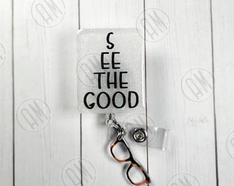 Eye chart with Glasses badge reel | optician badge reel | optical | optometrist | optometry | ophthalmology | ophthalmologist | eyes