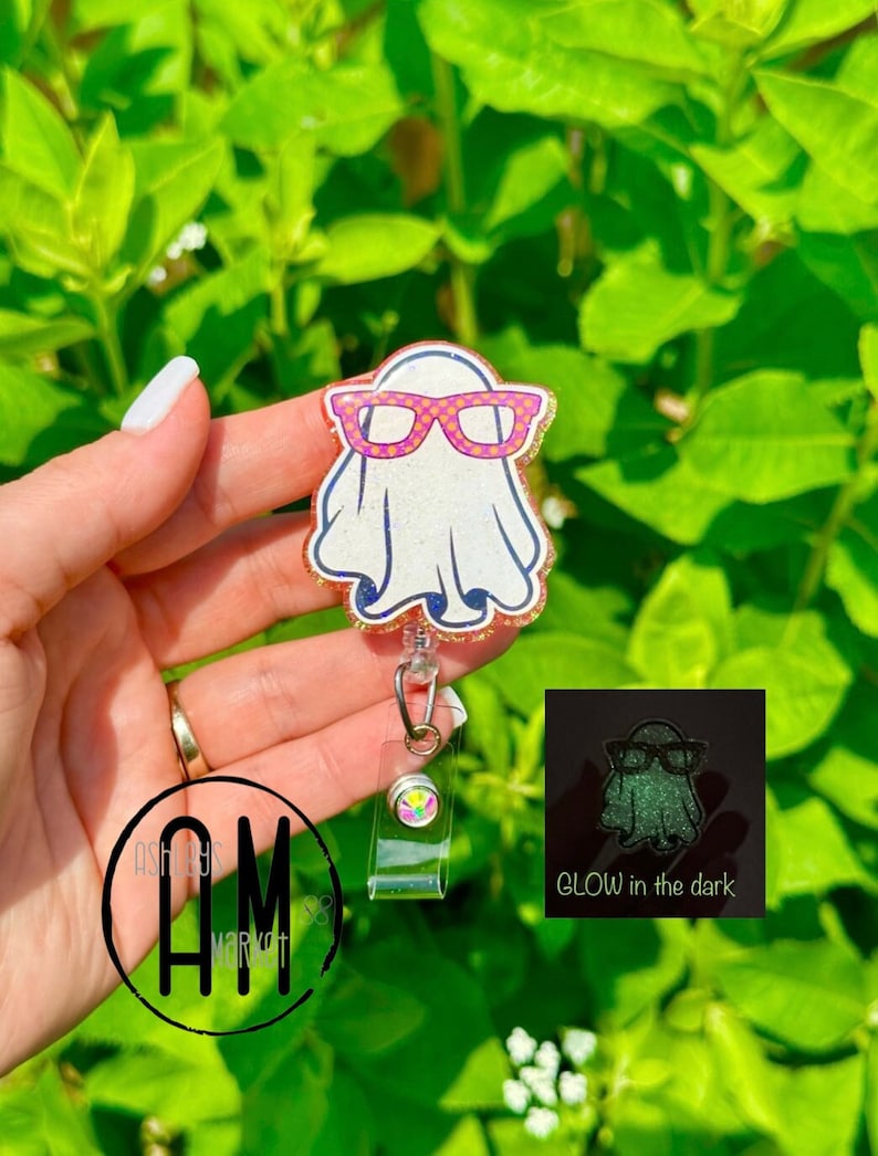 Ghost W/ Glasses Badge | Halloween Badge Reel | Eye Dr | Ophthalmology ...