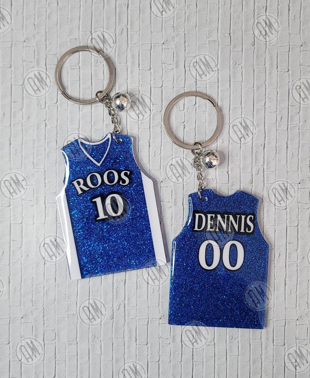 Basketball Jersey Keychain Personalized With Name and Player Number