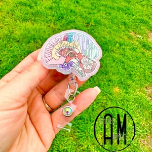 Anatomical Brain badge reel | eeg tech | neurologist badge | neurology | anatomy brain diagram badge | neuroscience neuro | gift