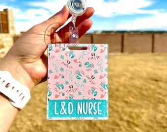 Baby nurse Badge Buddy | nurse gift | nurse badge buddy | personalized buddy | l and d nurse | labor and delivery | NICU OB | stork | l & d