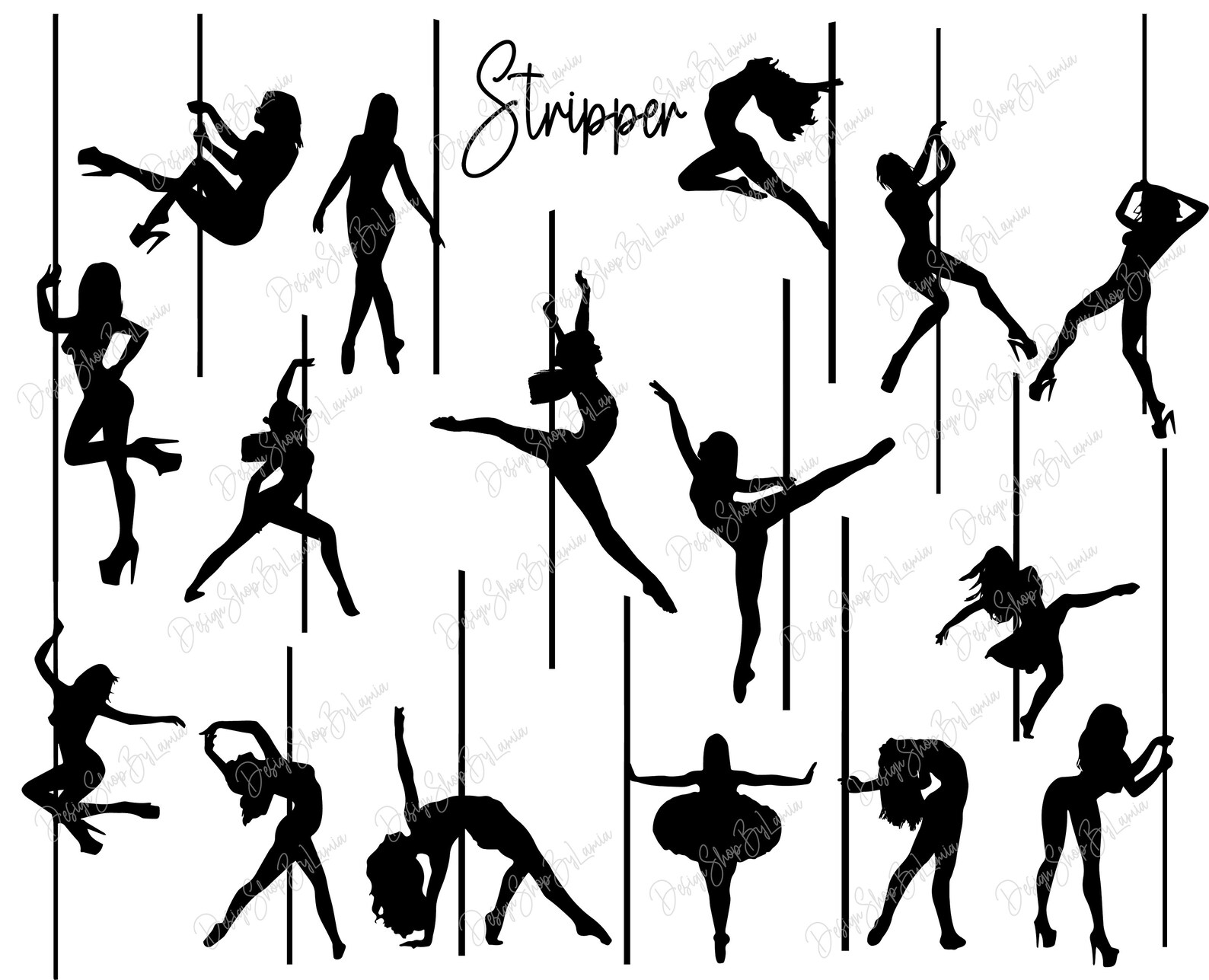 Stripper SVG Design Sexy Women Strippers Pole Dancer Strip - Etsy