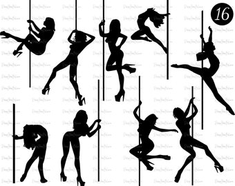 Stripper SVG Design Sexy Women Strippers Pole Dancer Strip vector svg pole dance Striptease SVG PDF Jpg Png adult dancer stripper silhouette
