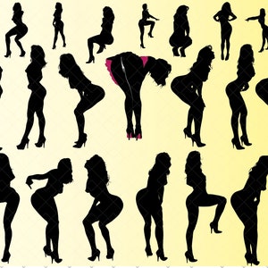sexy Frauen Bundle Silhouette SVG, Sex Silhouette, Sexy Girl Clipart, Erotisches Svg, Stripper svg Sexy Girl, Pole Dancer svg, sexy Frauen Body