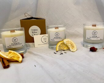 Candele di cera di soia aromaterapica / Versate a mano con oli essenziali puri / 100% pure / Vegan Friendly / 180g