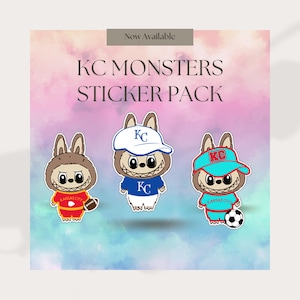 KC Labubu | Die Monster | Vinyl-Aufkleber | Trendige Aufkleber | Wasserflasche Sticker