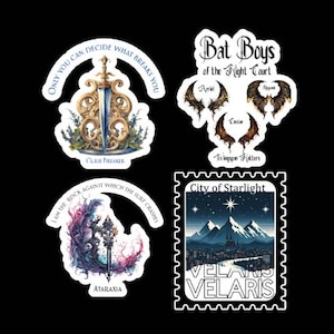 ACOTAR Variety Pack of Stickers, A Court of Thorns and Roses Sticker Pack, Sticker Set for Acotar Lovers, Romantasy Sticker pack