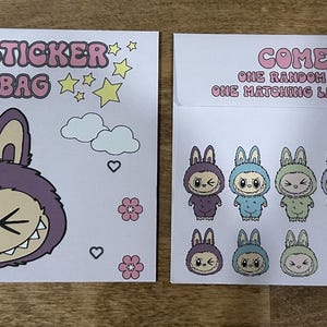 Blind envelope Labubu The Monsters Macaron Vinyl Sticker | Kindle Stickers | Trendy Stickers | Water Bottle Sticker