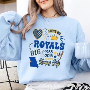 KC Royals Baseball Crew Neck Gildan 18000, Baseball, Kansas City, Unisex Sweatshirt