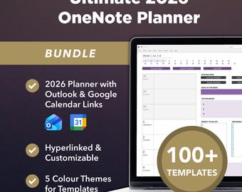 Ultimate 2026 OneNote Planner Bundle | OneNote Templates, Digital Planner, Daily Planner