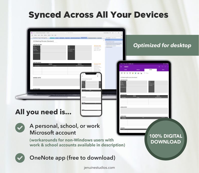 Project Management OneNote Planner (Undated) zdjęcie 7