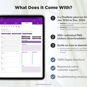 Planejador OneNote 2026 | Modelo de Calendário OneNote, Planejador Digital com Hiperlinks imagem 6