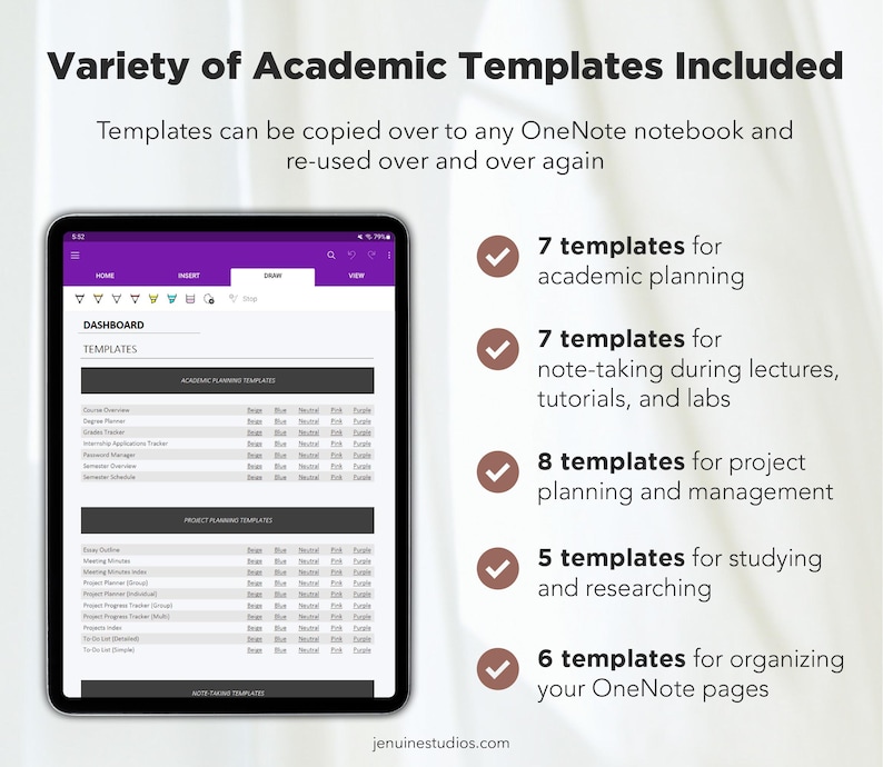 Academic OneNote Templates for Students (Student Planner) Bild 2