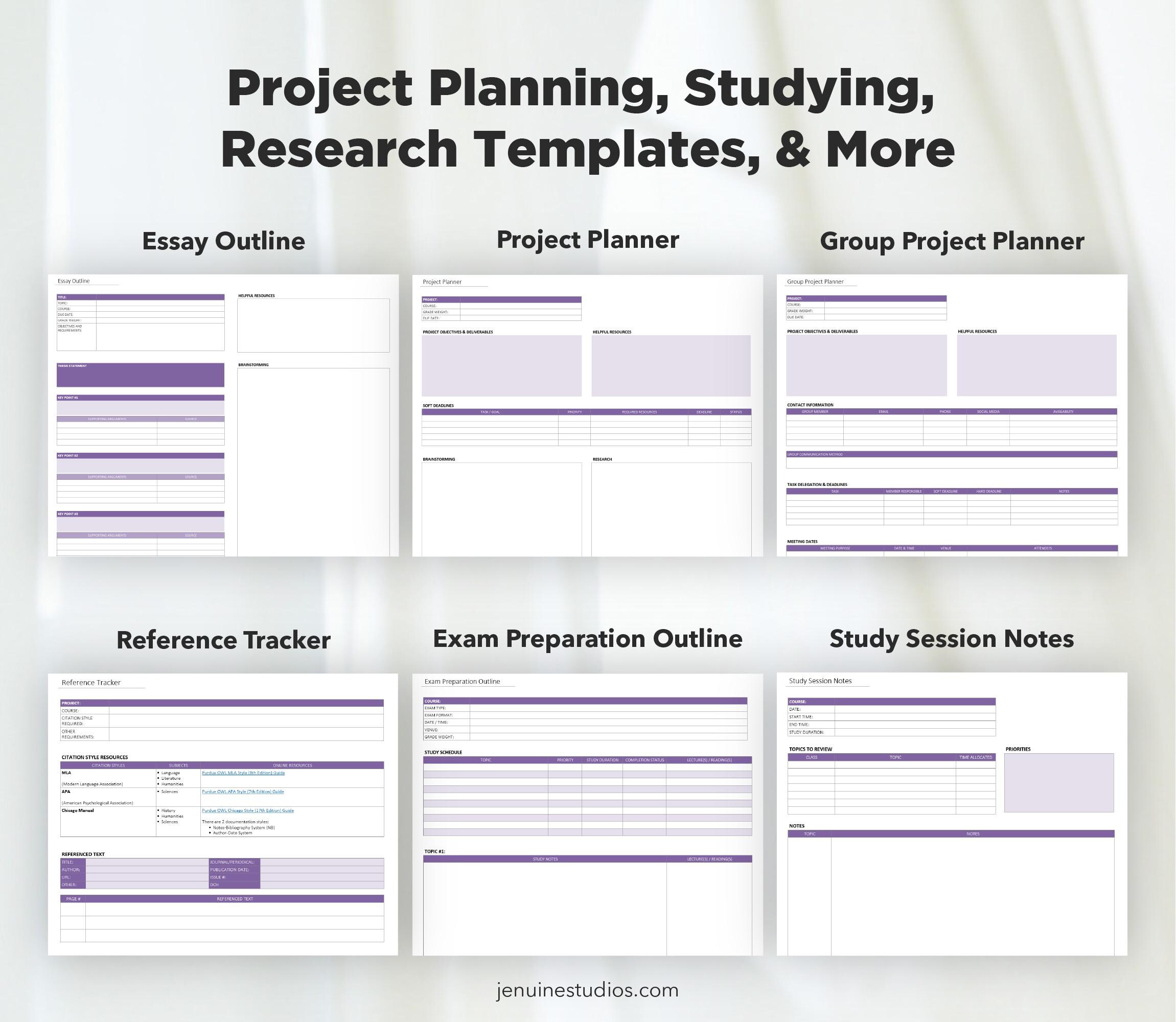Study Notebook Template Onenote Academic Onenote Templates for Students (student Planner) - Etsy