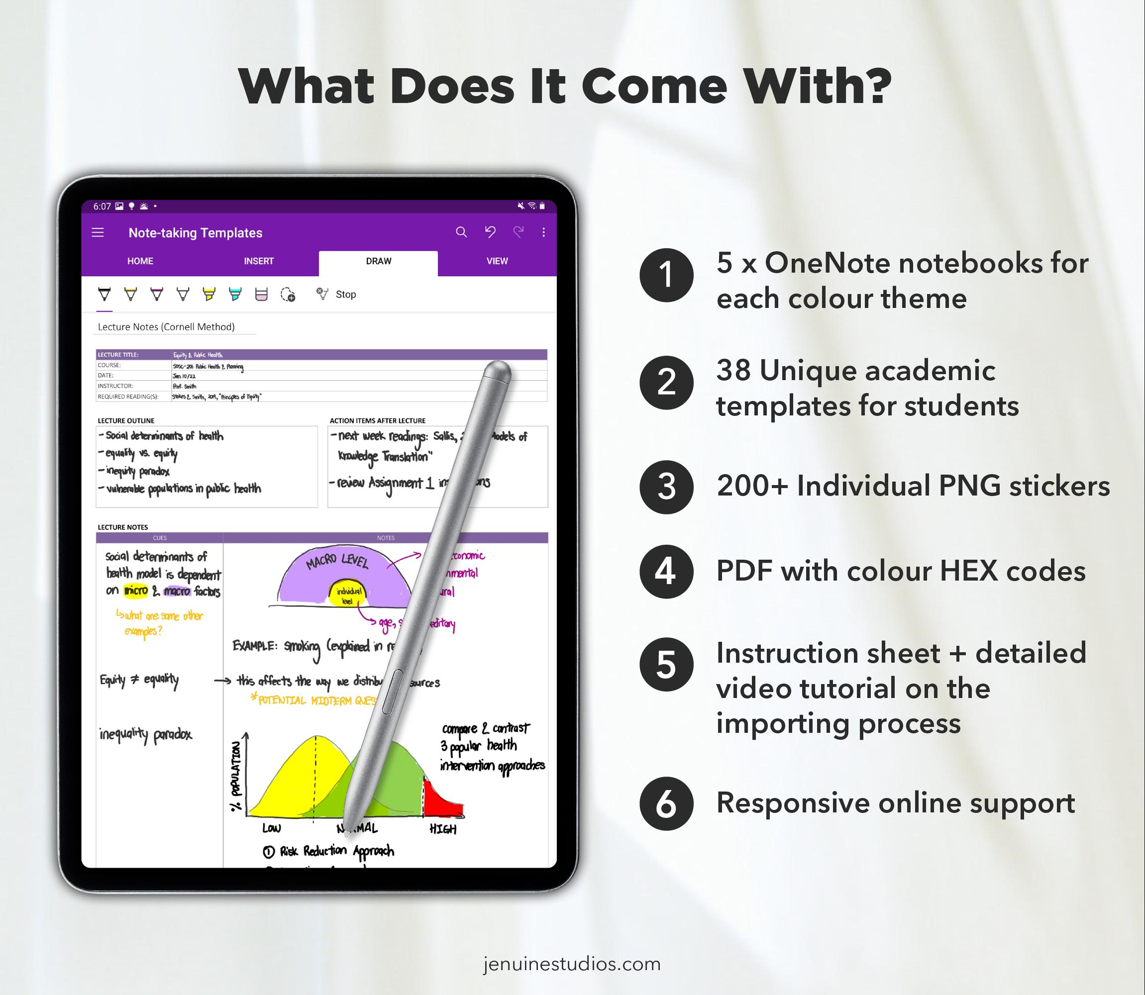 Student Planner Onenote Templates Pack, One Note Academic Templates ...