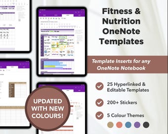 Fitness and Nutrition OneNote Templates | Meal Planner, Workout Planner