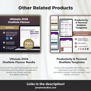 Planejador OneNote 2026 | Modelo de Calendário OneNote, Planejador Digital com Hiperlinks imagem 7