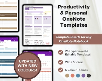 Productivity OneNote Templates and Personal Life Planner Templates