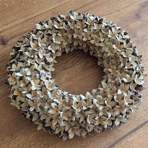 Natural Beech Pods Wreath, Autumn Winter Wooden Decor, Table Cetrepiece, Minimalistic, Sustainable, Farmhouse Decor, Beech Nuts Husks