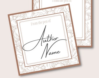 Printable Vintage Floral Book Plate Author Signature Plates - Etsy