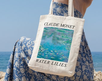 Claude Monet Water Lilies Tote Bag, Aesthetic Tote Bag, Art Tote Bag Gift,  Custom Monet Gift Bag, Monet Tote Bag, Artsy Tote Bag, Monet Lili - Slyarts