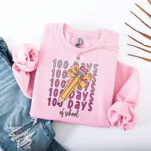 100 Days of School Coquette brushstroke Bow Png, Coquette Teacher Pencil Bow Png, 100 days shirt design, School Teacher Png, Girls 100th Day