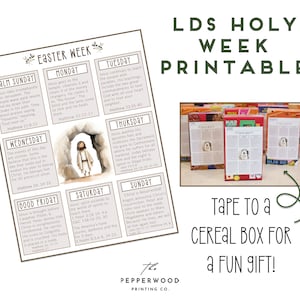 Regalo de Pascua para las Mujeres Jóvenes SUD, Tarjeta de estudio de Semana Santa, Historia de Pascua imprimible, Pascua de la Primaria, Escritura imprimible, Regalo de ministración,